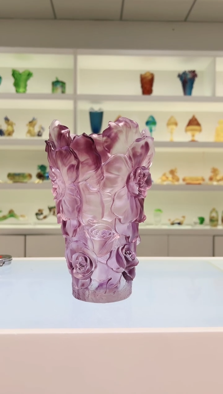 【闪购商品】茶宠古法琉璃紫色花瓶