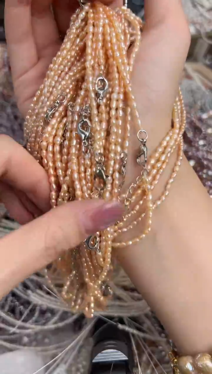 未镶嵌福利淡水珍珠无核*强光珍珠项链极细（中国红）多样性发一