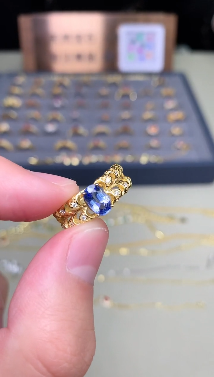 【闪购商品】蓝宝石戒指银S925镶嵌戒指