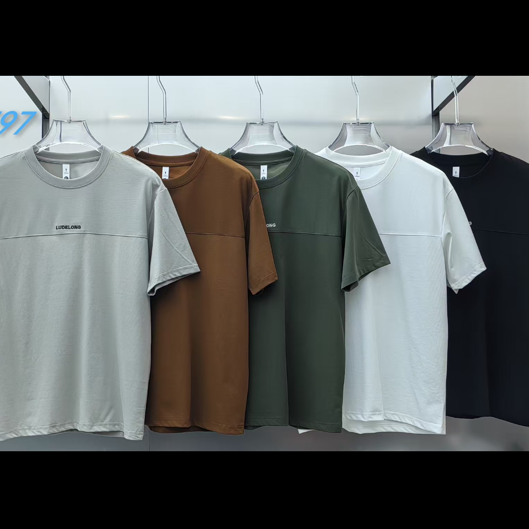 夏季新款拼接刺绣字母短袖8597