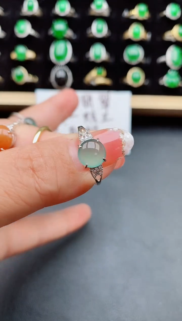 【闪购商品】翡翠戒指银S925镶嵌85080