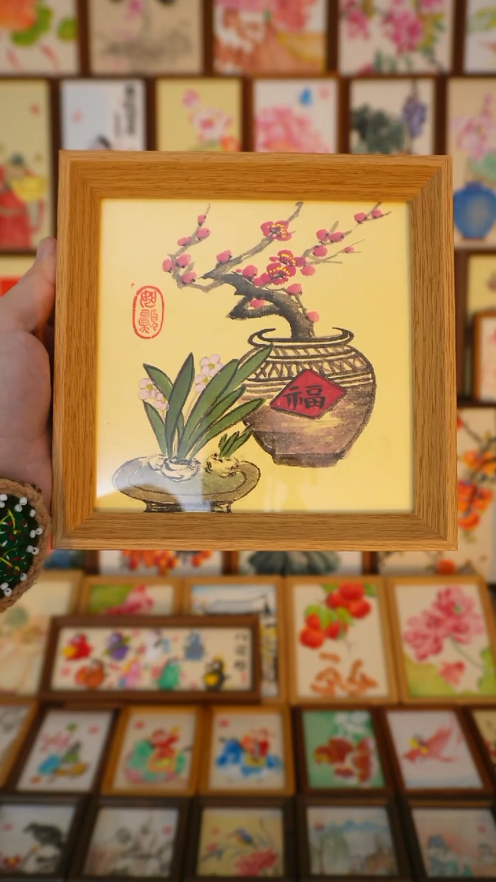 6寸写意梅花水仙