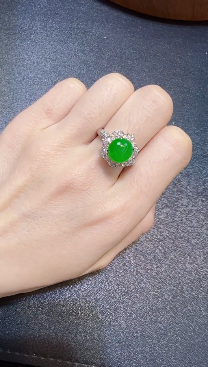 【闪购商品】翡翠戒指18K金镶嵌戒指