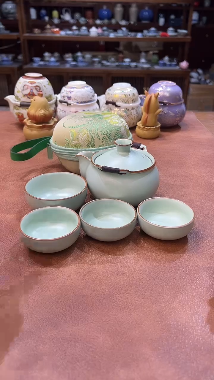 真的很便宜会开片的旅行茶具