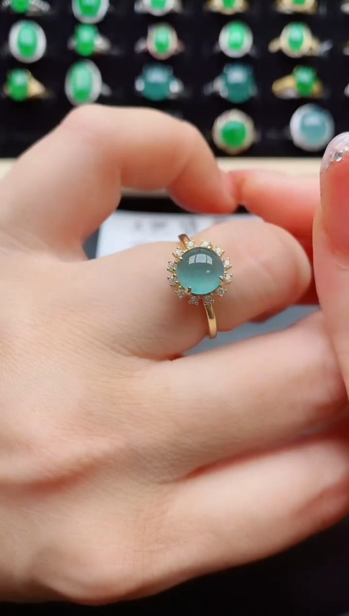 【闪购商品】翡翠戒指银S925镶嵌50800