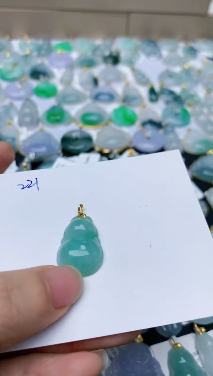 【闪购商品】翡翠颈饰18K金镶嵌天然翡翠A货    221