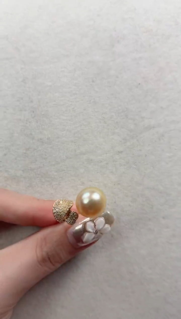 银S925镶嵌戒指海水珍珠q515