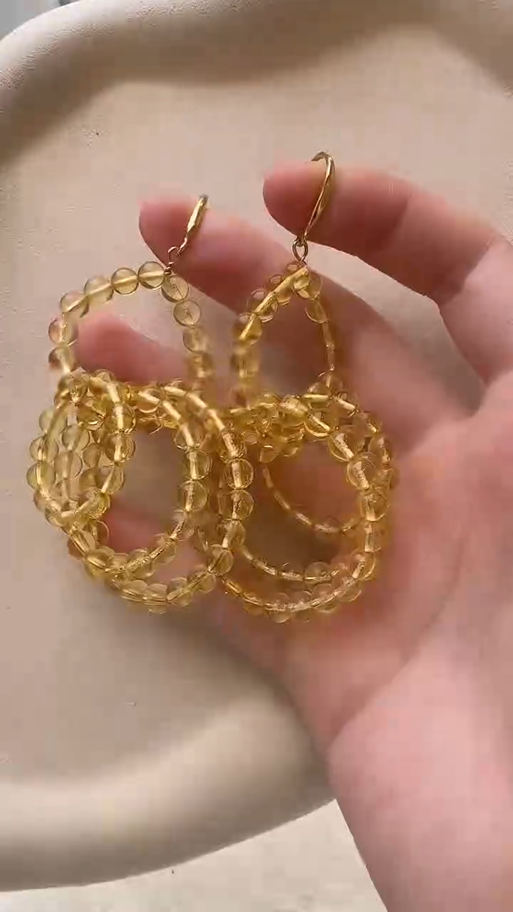 琥珀未镶嵌耳饰耳环