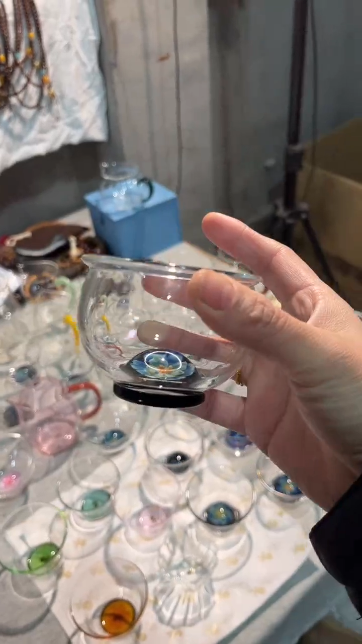 手工艺品玻璃缸杯 兰花