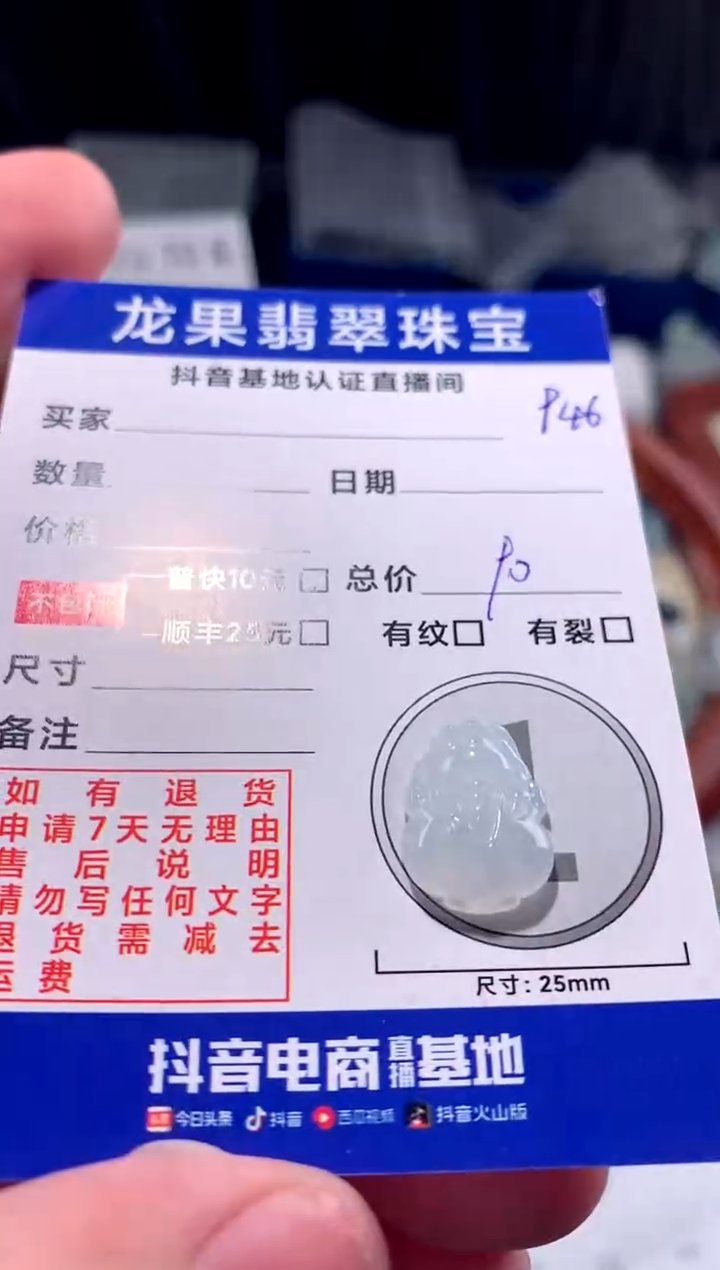 【闪购商品】翡翠颈饰未镶嵌白冰貔貅946