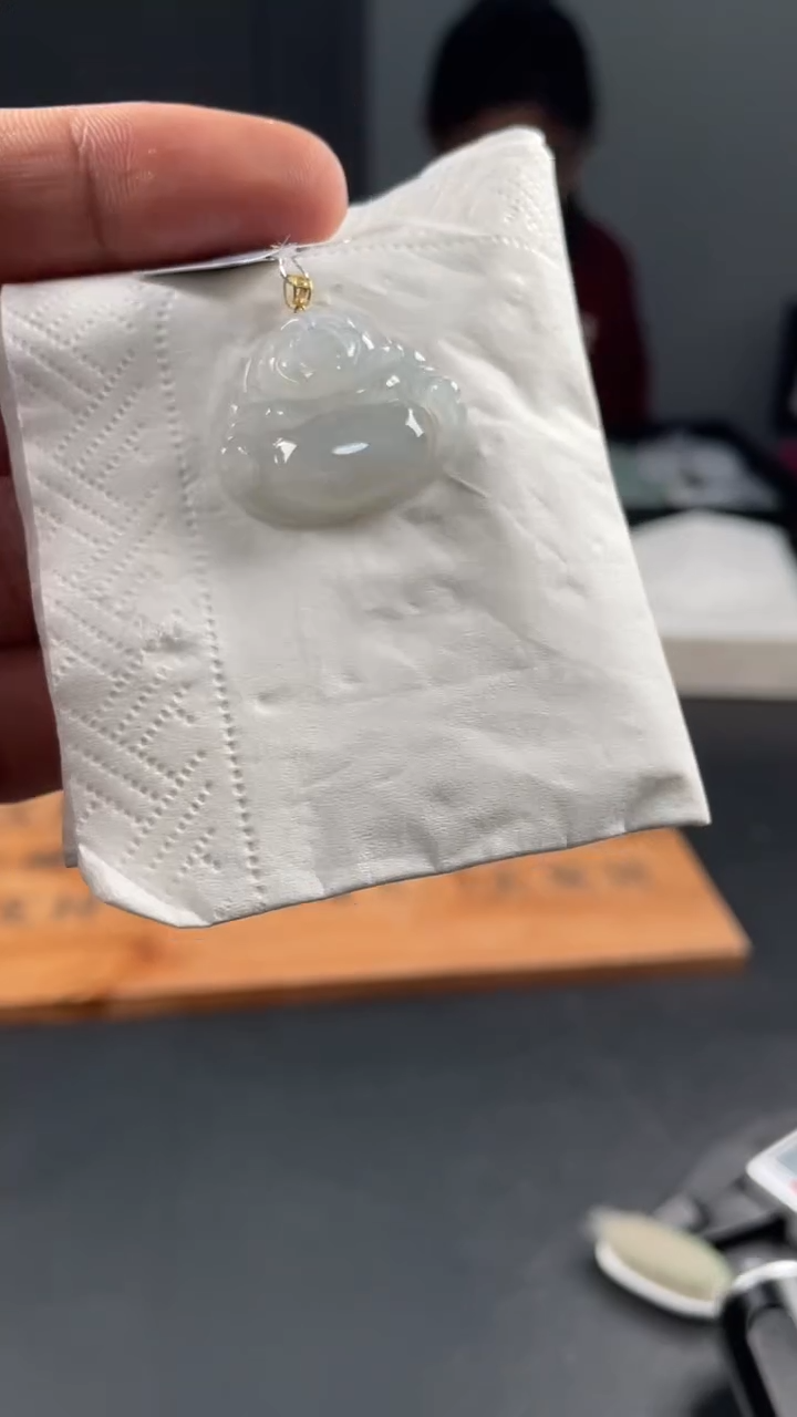 【闪购商品】翡翠颈饰18K金镶嵌缅甸A货翡翠