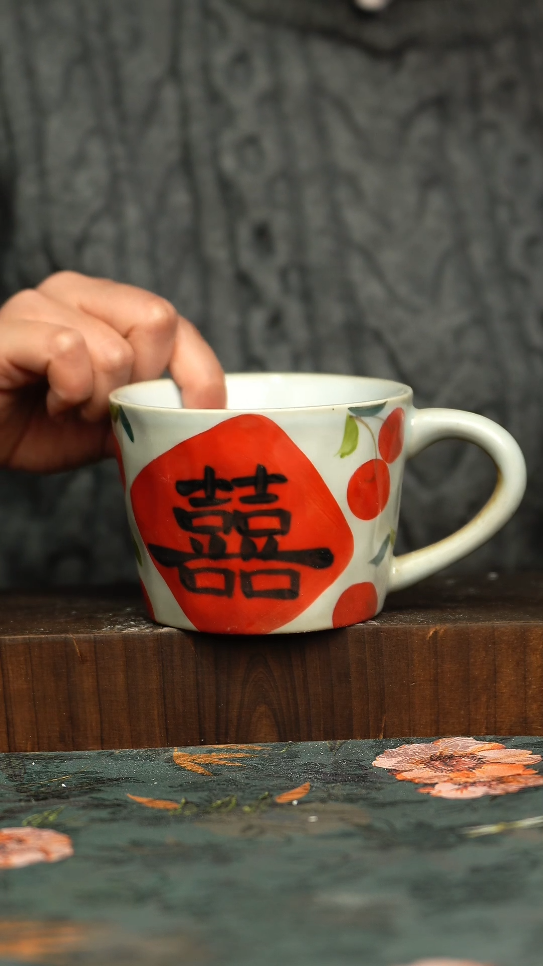 杯釉下彩手工手绘同款陶器