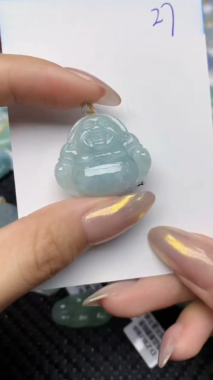 【闪购商品】翡翠颈饰18K金镶嵌天然翡翠A货
