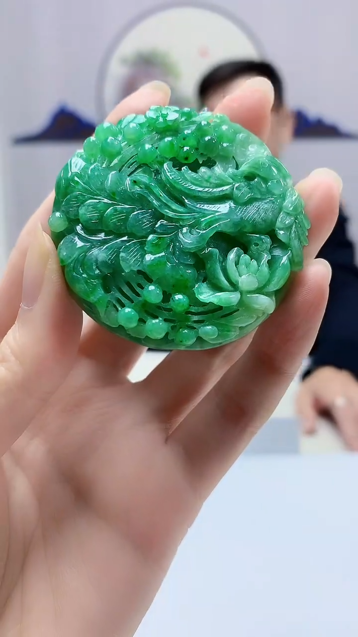 【闪购商品】定制翡翠未镶嵌5152zm-毛货挂件凤凰165