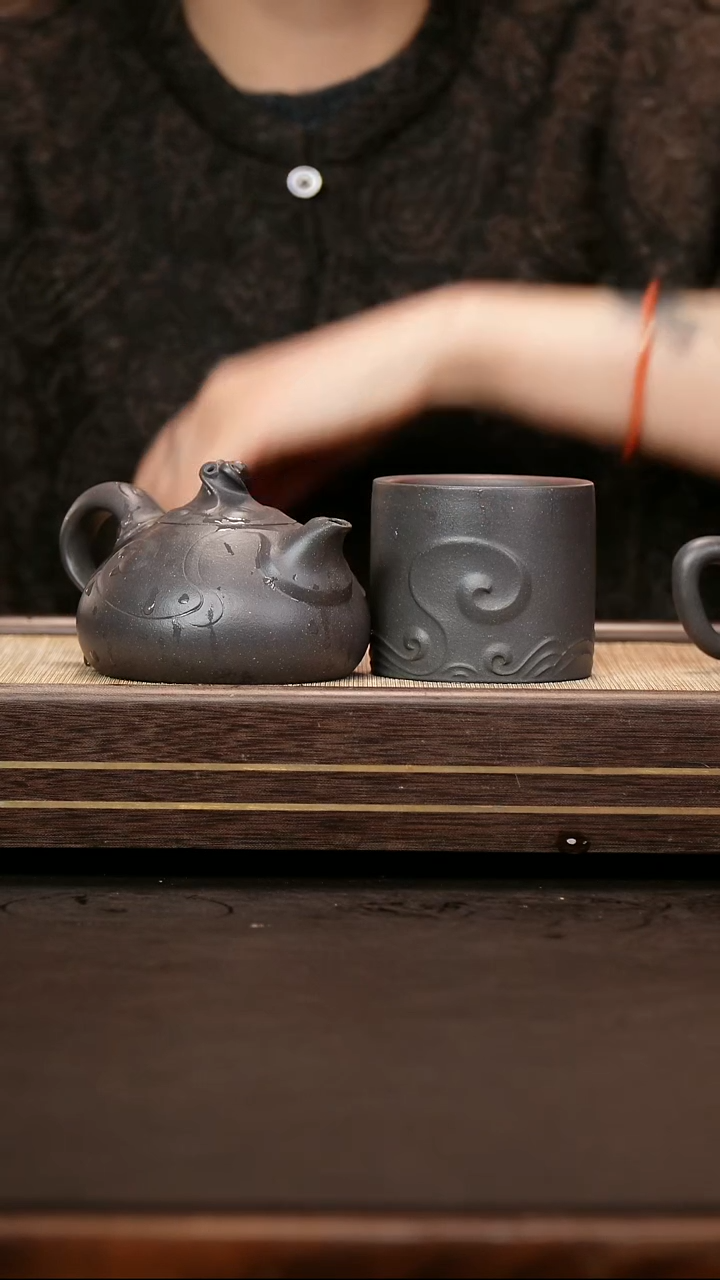 茶壶紫砂阿*天青泥  惊涛 ＋惊涛杯