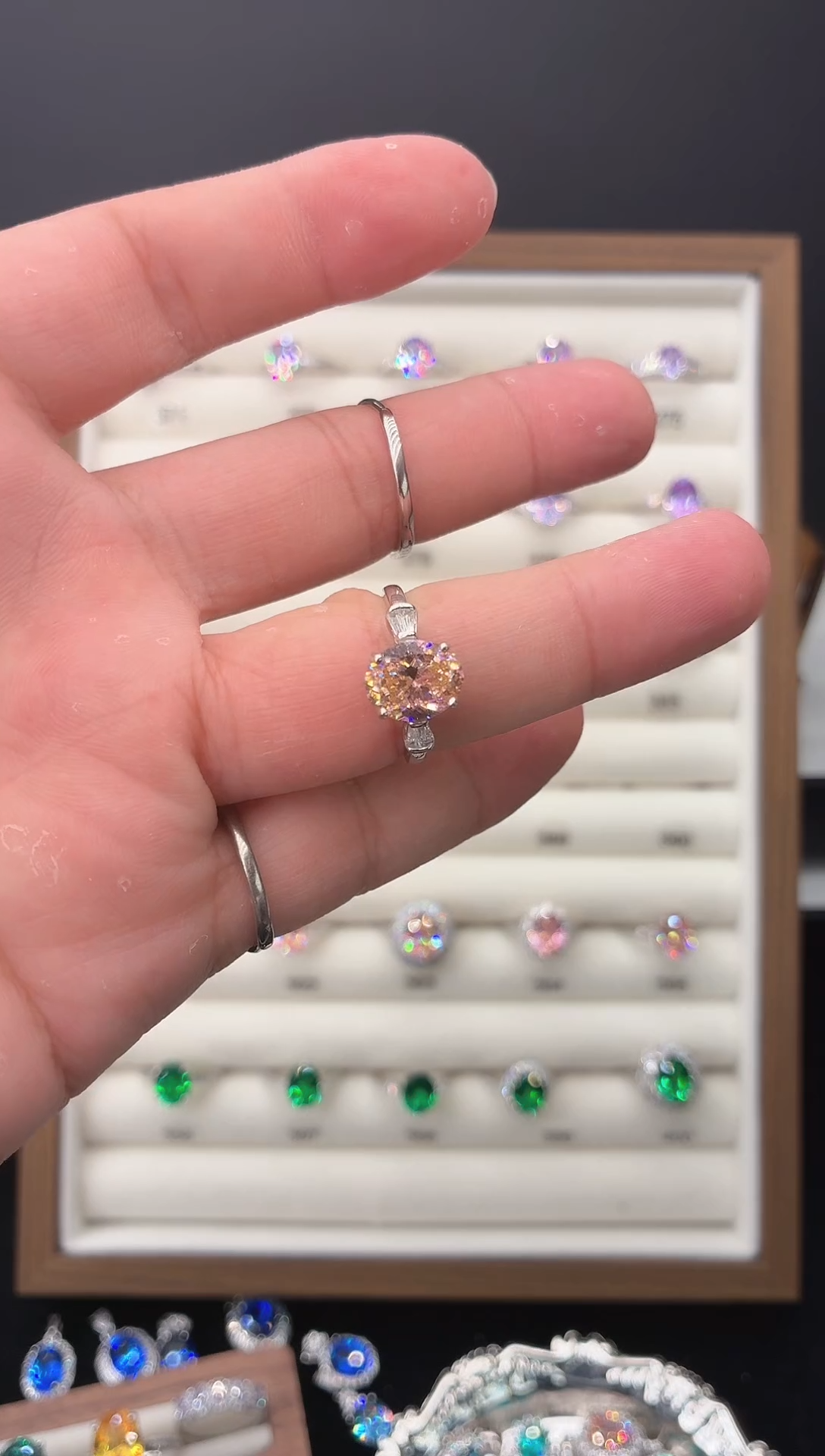 戒指蓝宝石银S925镶嵌1564564