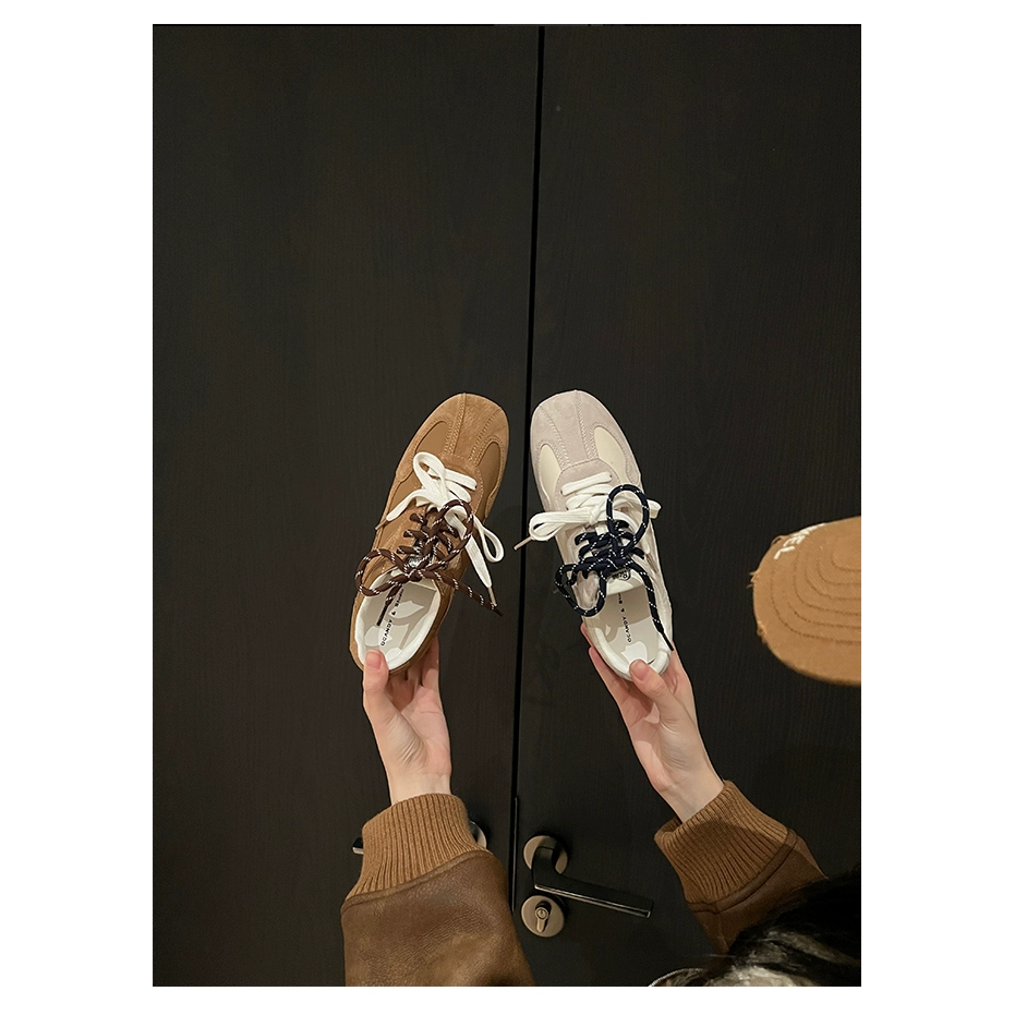 【断码清仓】复古软底德训鞋女2025夏季新款运动透气休闲鞋&25B4124