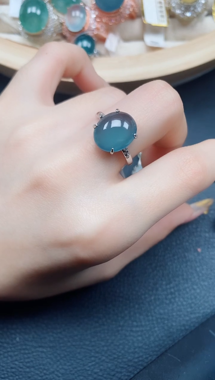 【闪购商品】翡翠戒指银S925镶嵌翡翠