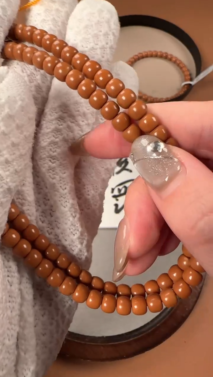 手串橄榄核6.0mm核尖108，老挝料，老型珠，高油高密