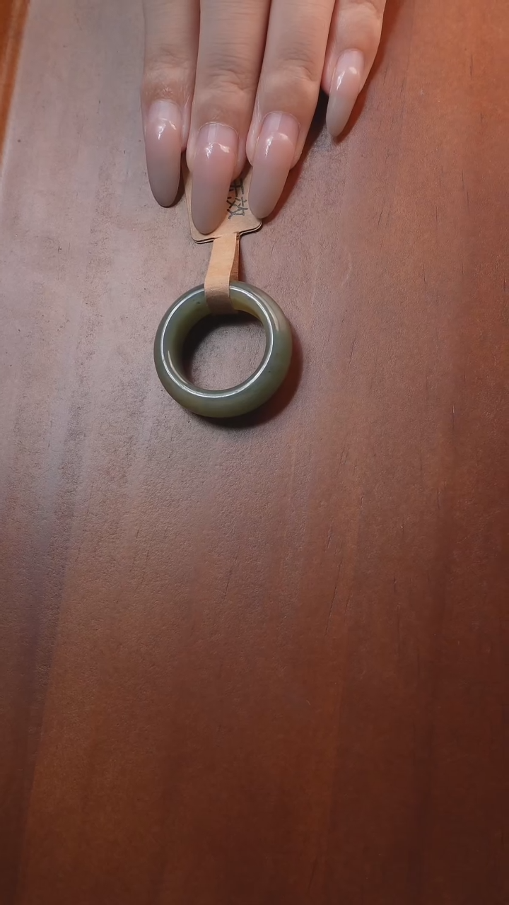 和田玉戒指未镶嵌油***麻20