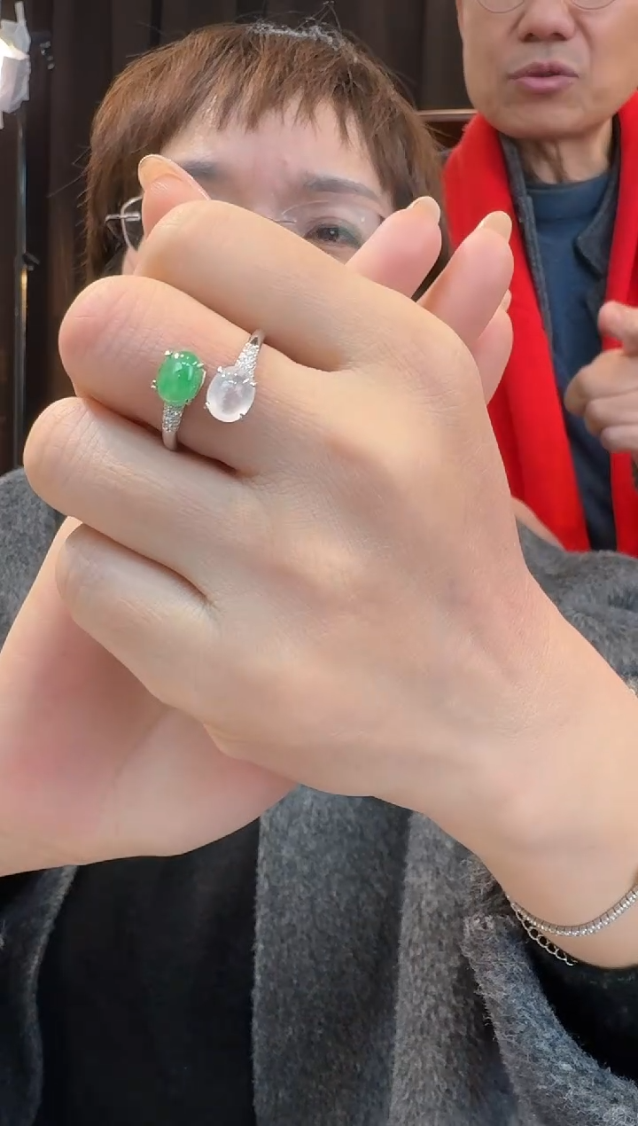 【闪购商品】翡翠戒指银S925镶嵌戒指