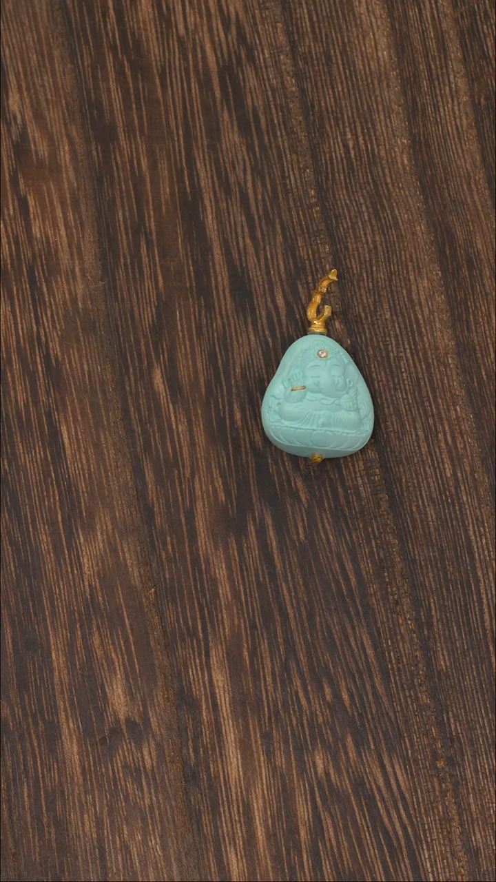 【闪购商品】绿松石挂饰18K金镶嵌1