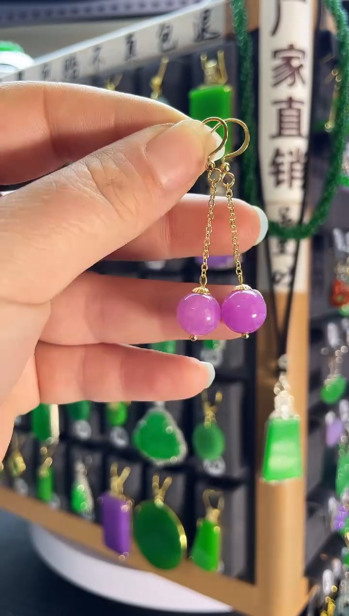 【闪购商品】翡翠耳饰银S925镶嵌08...