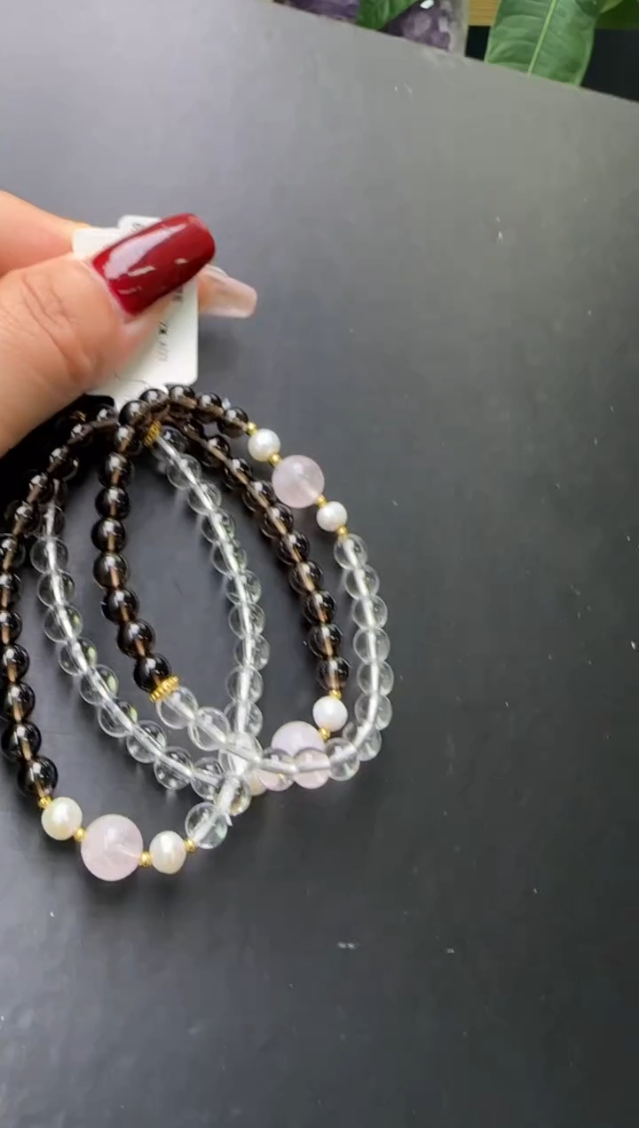 【闪购商品】水晶手串未镶嵌白水晶茶晶手串多样性发一Z00004