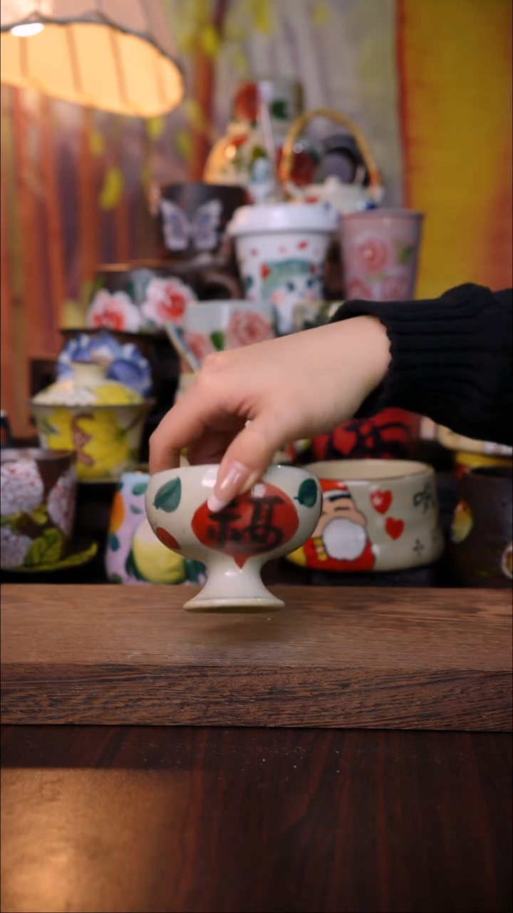 杯子陶泥垚手作 景德镇手工手绘陶瓷器物