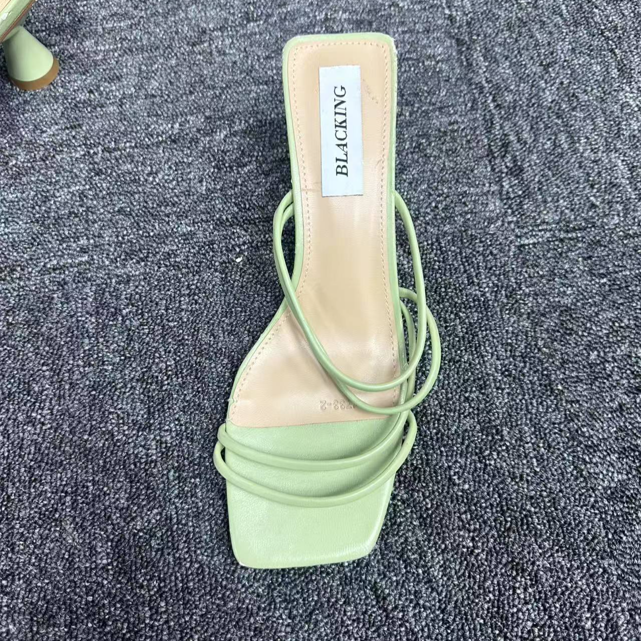 高跟鞋（351-400）气质时尚百搭绿色女士夏季细跟包头