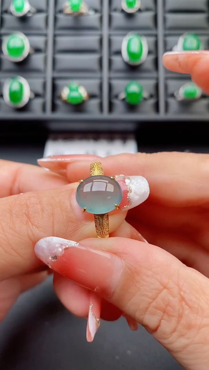 【闪购商品】翡翠戒指银S925镶嵌508050