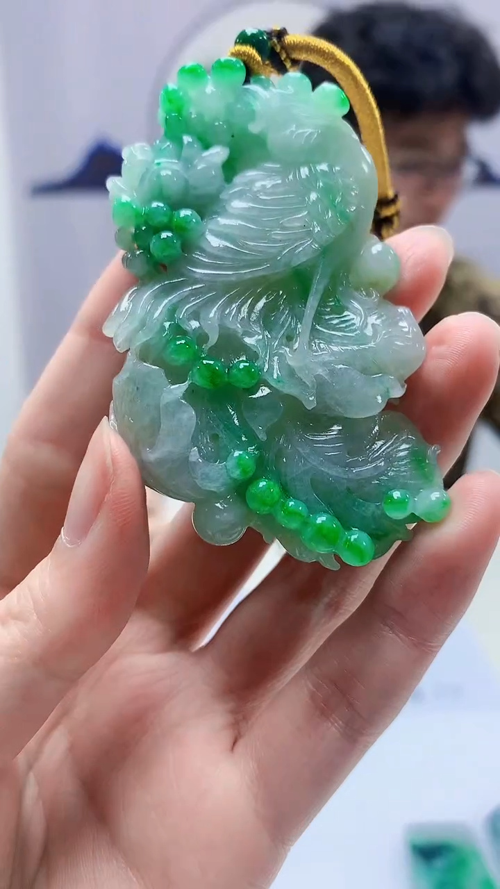 【闪购商品】定制翡翠未镶嵌4688zm-毛货赠珠链凤凰209