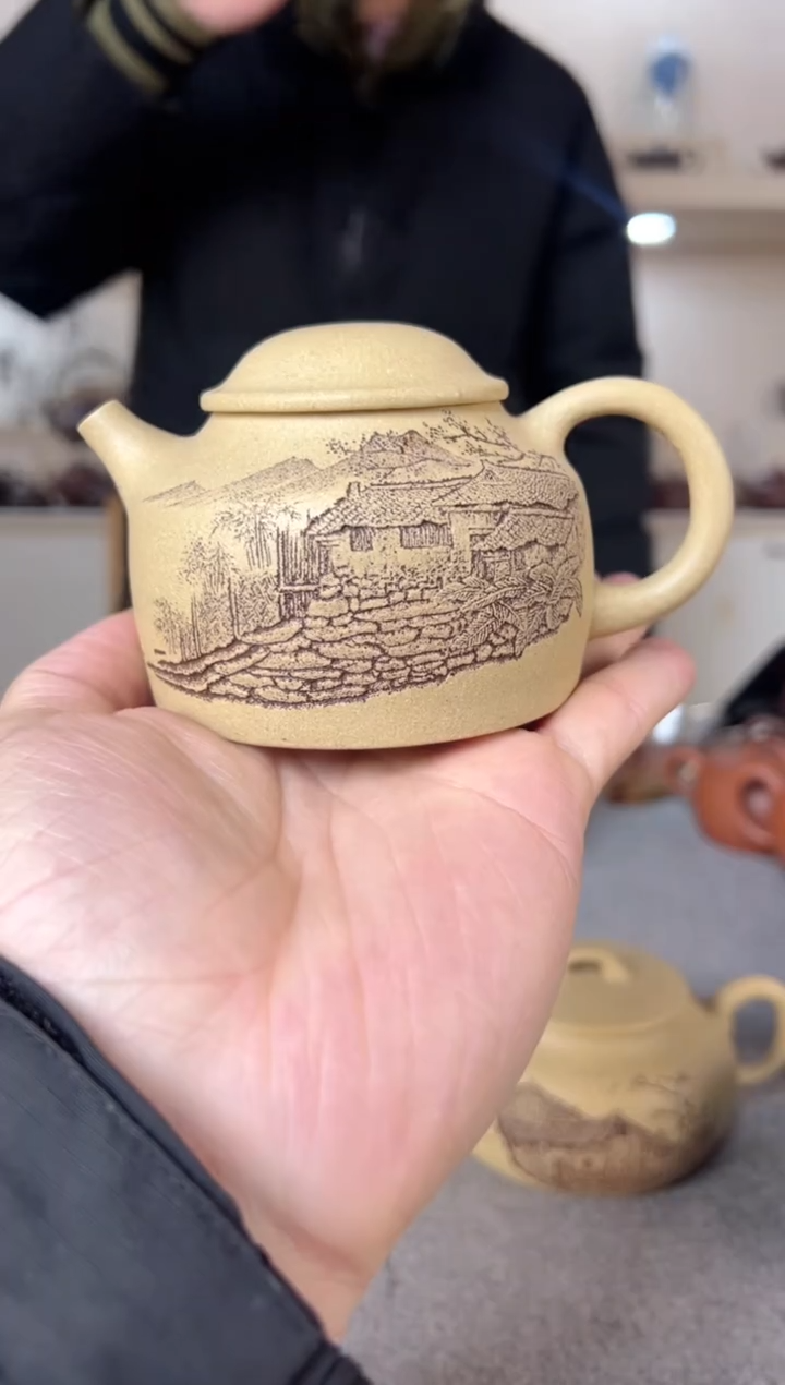 【闪购商品】紫砂茶壶渔翁 段泥 半手工