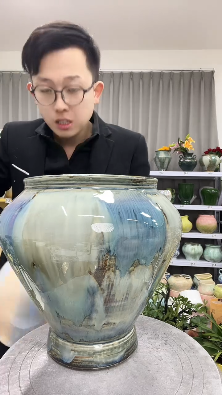 12.4陶瓷花盆直播链接高.      口