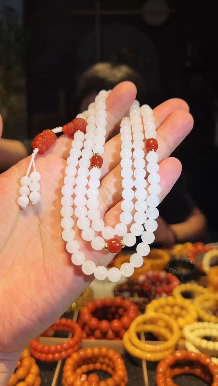 手串未镶嵌和田玉7+108多圈