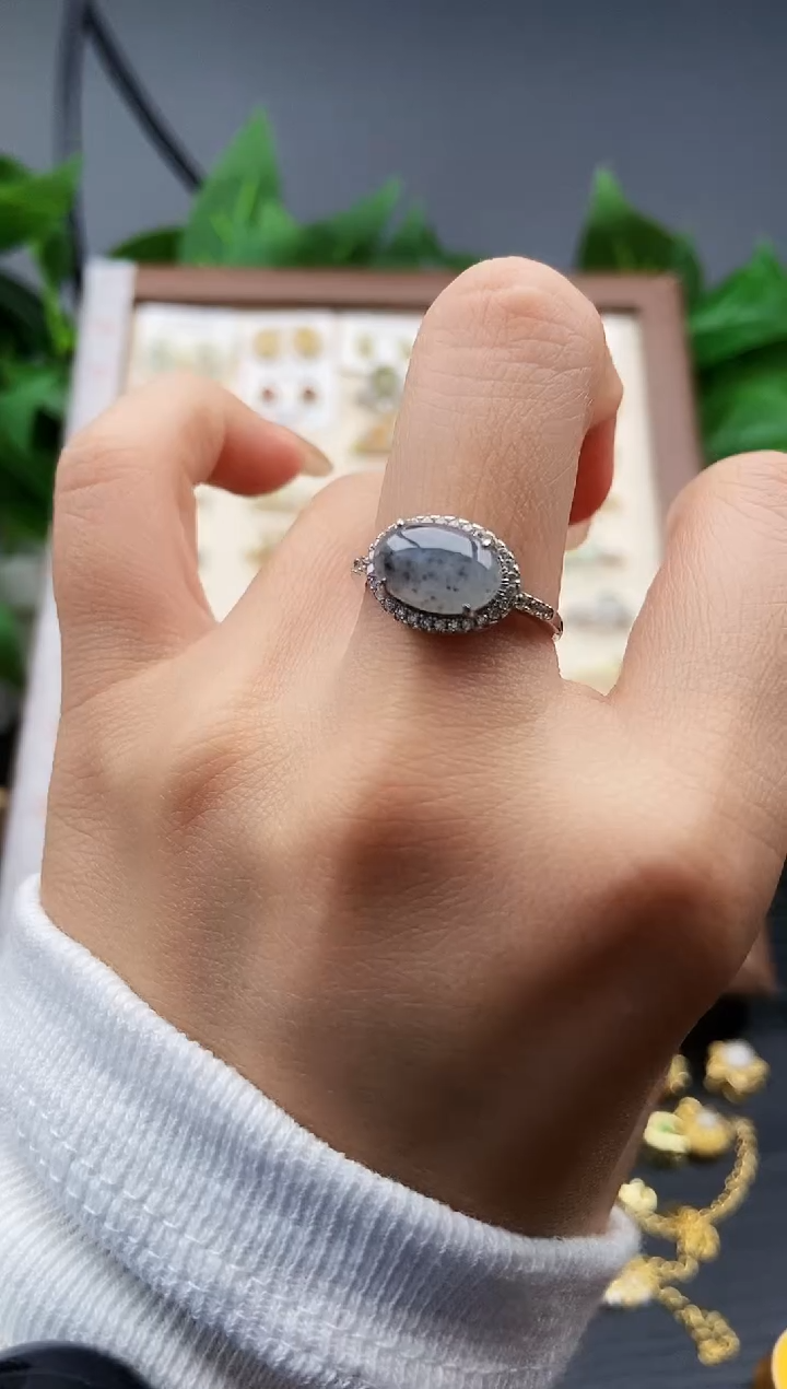 银S925镶嵌戒指翡翠12