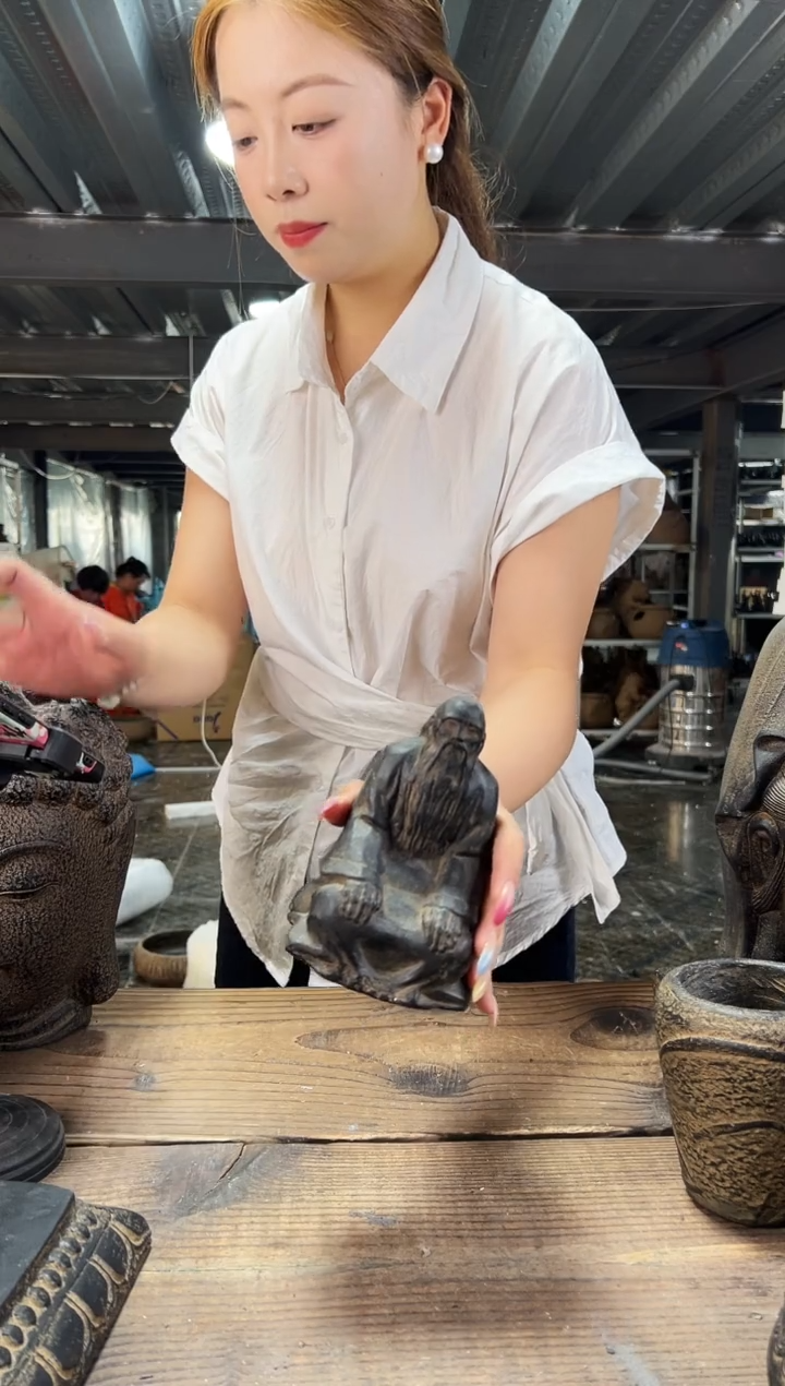 陶土【火山泥】老子摆件