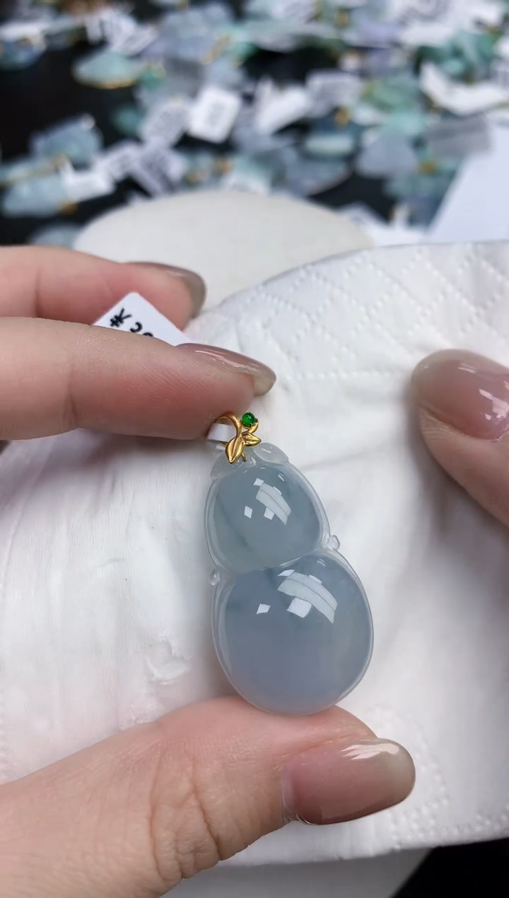 【闪购商品】翡翠颈饰18K金镶嵌天然缅甸翡翠A货