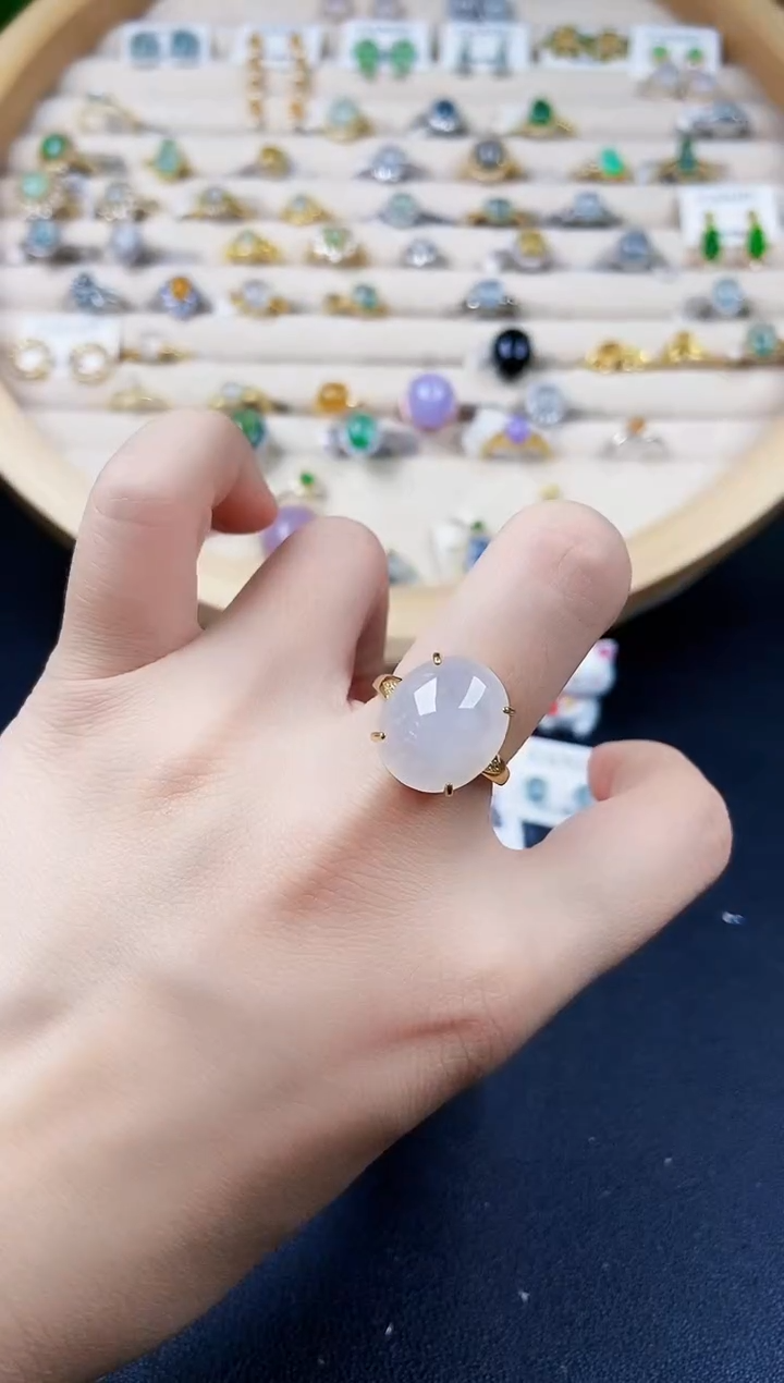 【闪购商品】翡翠戒指银S925镶嵌56464