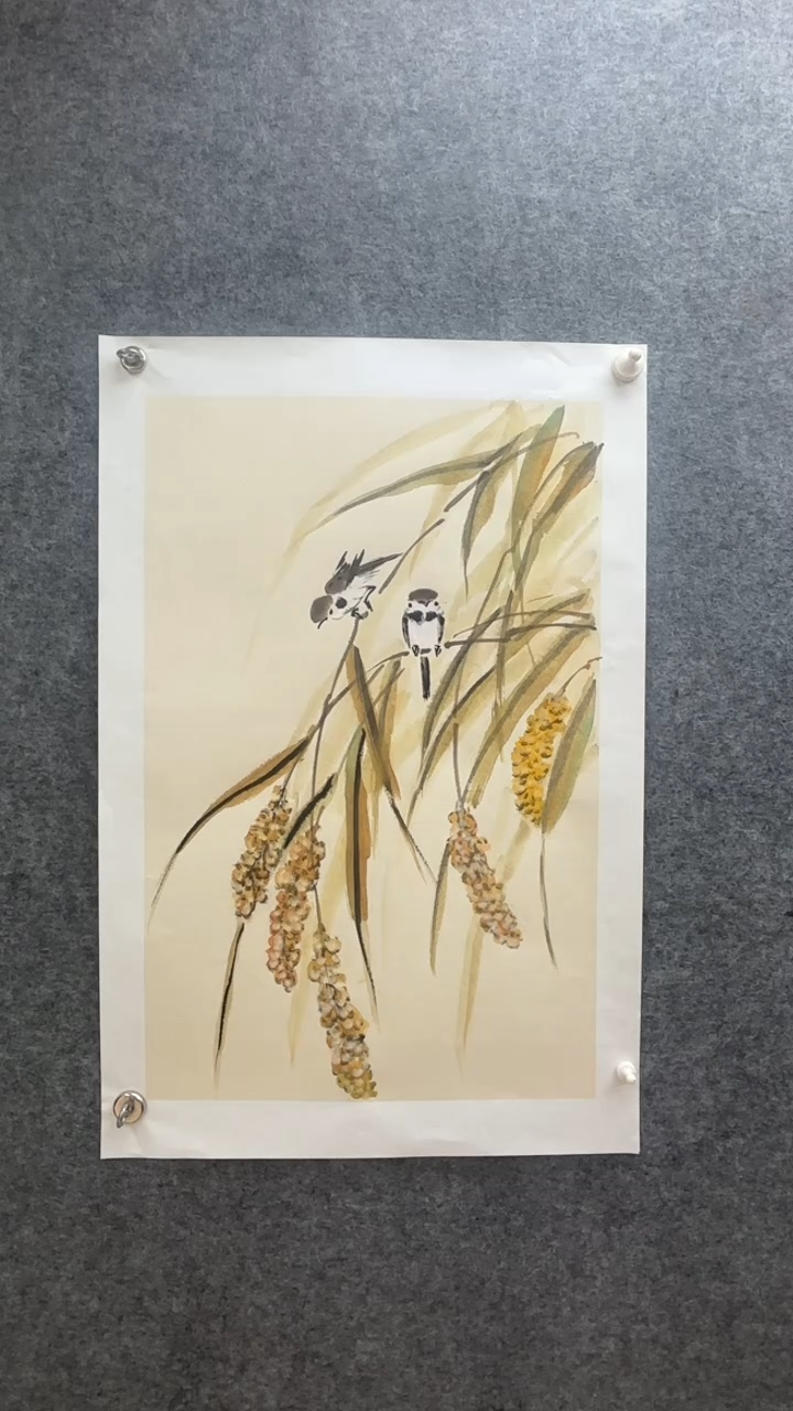 【闪购商品】国画盛祥昆手绘丰收图