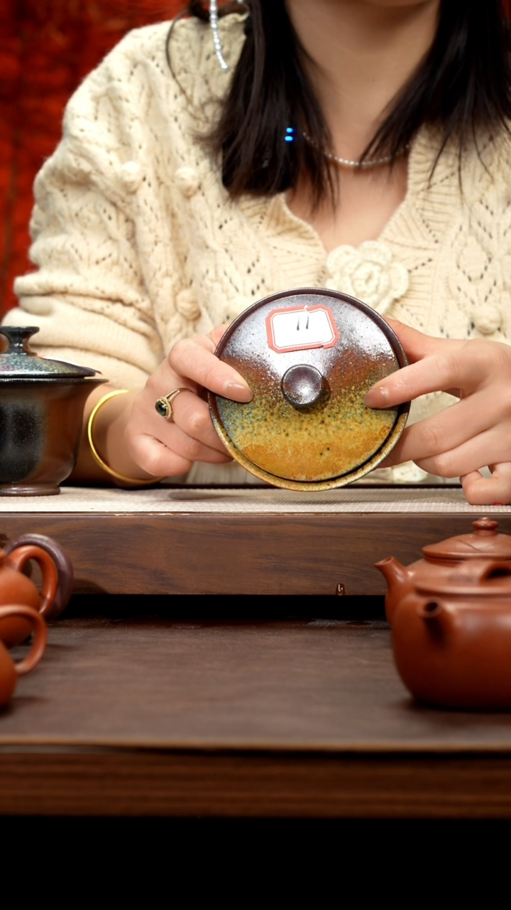 【闪购商品】紫砂茶壶红皮龙柴烧盖碗200cc左右11号