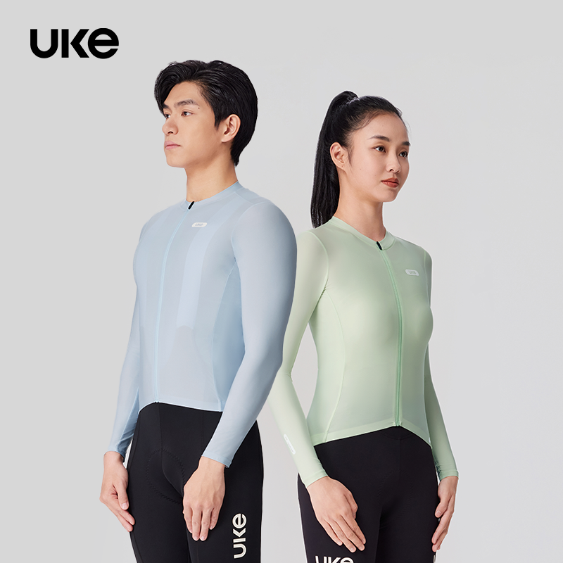 UKE男女新款长袖骑行服透气速干紧身防晒公路车户外 满川/沐光