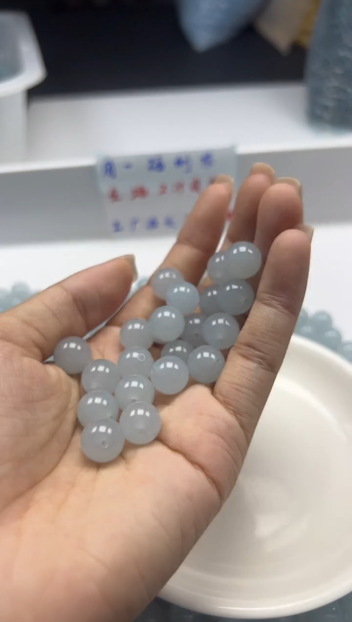 玛瑙/玉髓颈饰未镶嵌w790冰川蓝玛瑙10mm*20颗