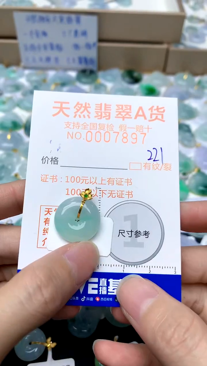 【闪购商品】翡翠颈饰18K金镶嵌221天然A货翡翠