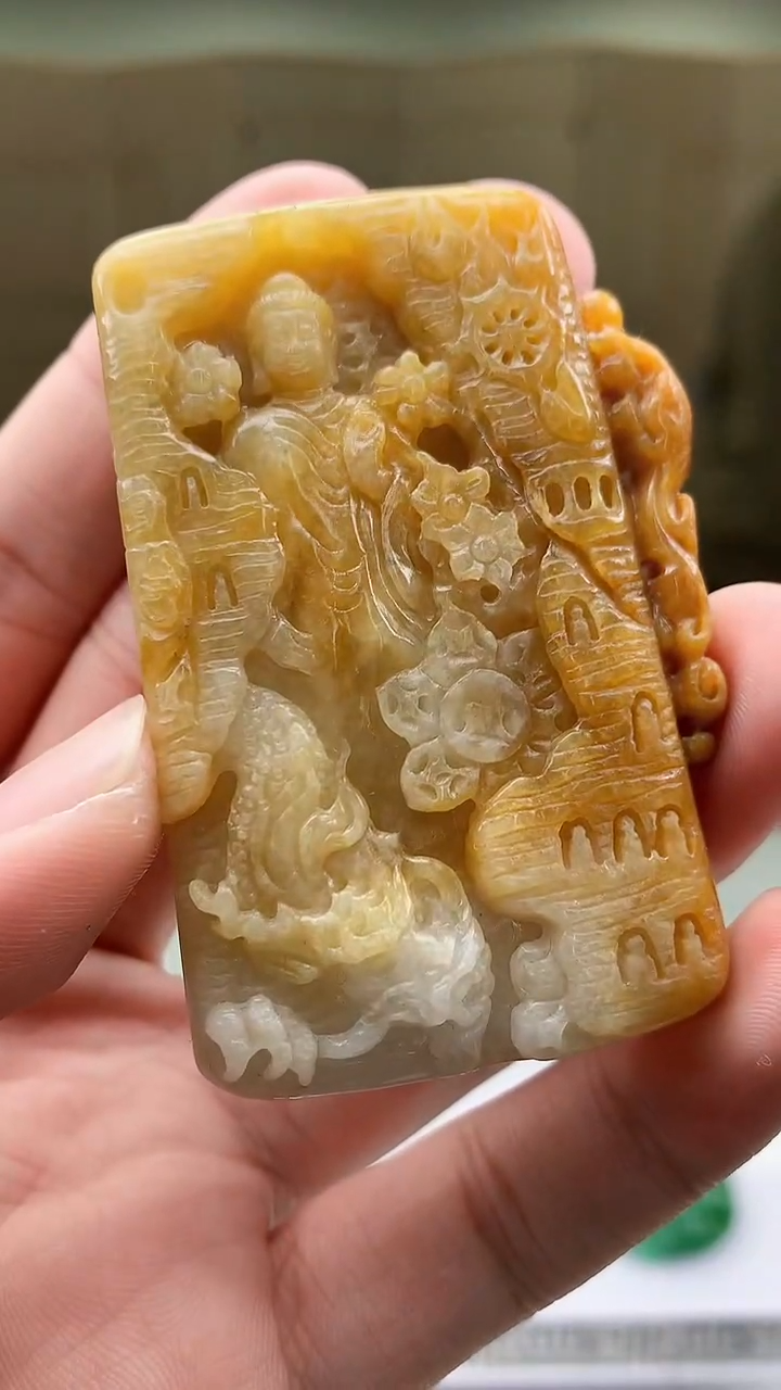 【闪购商品】定制翡翠未镶嵌4812bb-毛货挂件73