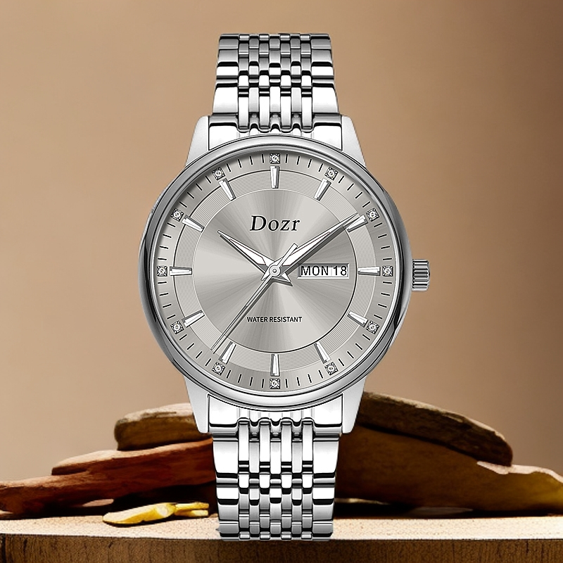 【专柜正品】--DOZR激光灰--全新防水男款商务手表-6