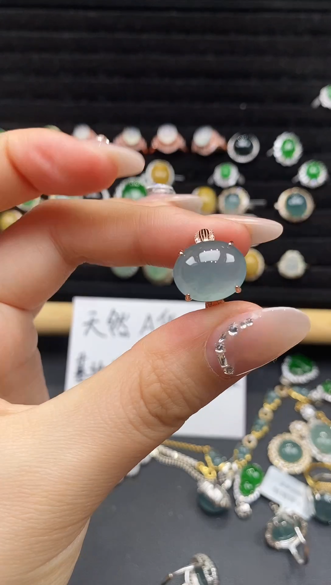 银S925镶嵌戒指翡翠111