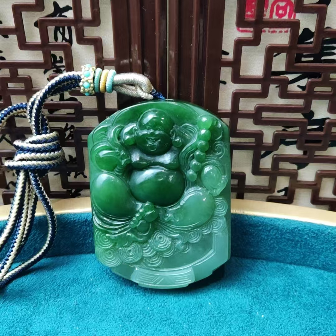 和田玉碧玉佛公吊坠