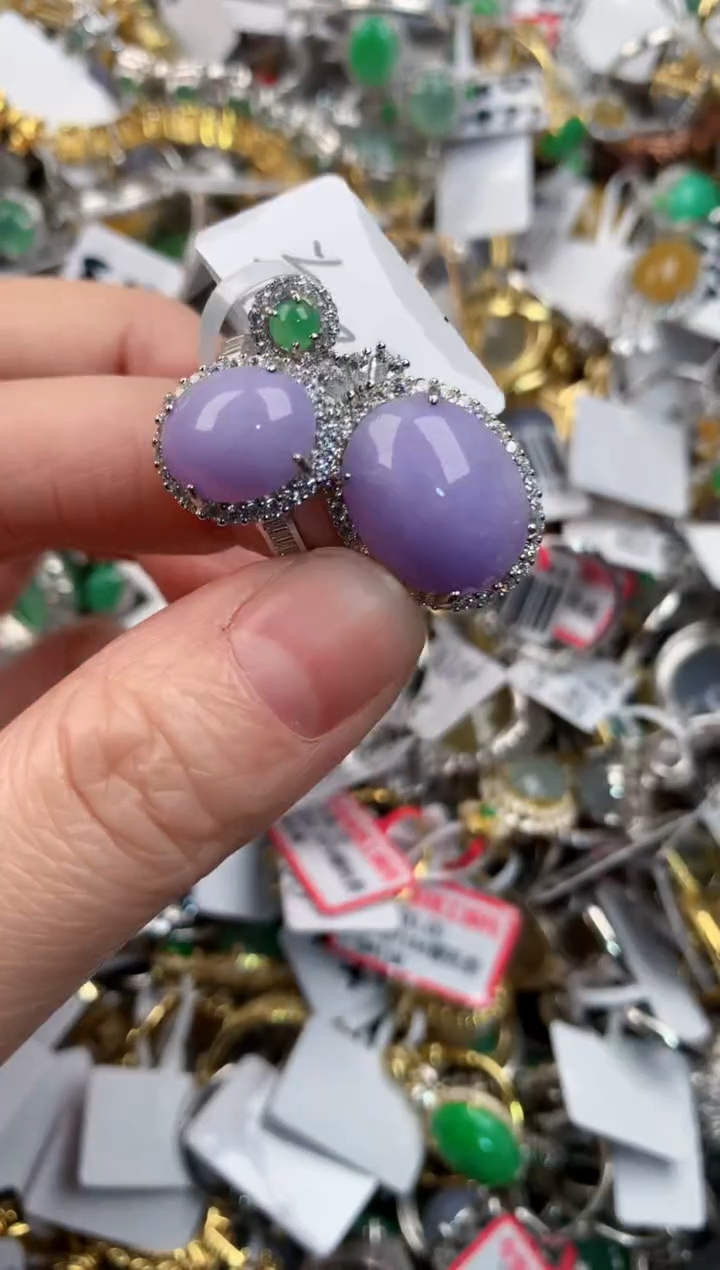 银S925镶嵌戒指翡翠777              6