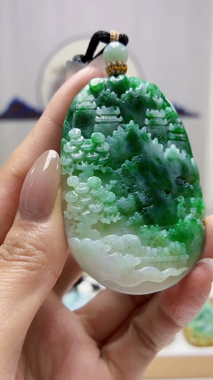 未镶嵌定制翡翠5160MM-毛货挂件81